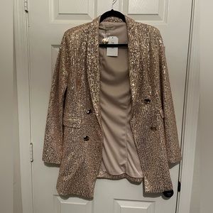 Rose Gold Sequin Blazer